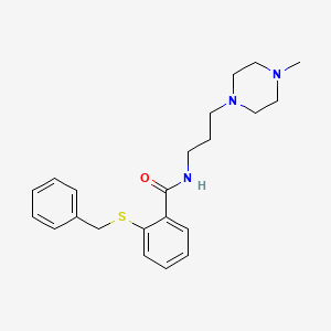 molecular formula C22H29N3OS B4821993 2-(benzylthio)-N-[3-(4-methyl-1-piperazinyl)propyl]benzamide 