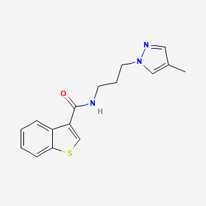 N-[3-(4-methyl-1H-pyrazol-1-yl)propyl]-1-benzothiophene-3-carboxamide