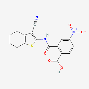 molecular formula C17H13N3O5S B4822039 2-{[(3-cyano-4,5,6,7-tetrahydro-1-benzothien-2-yl)amino]carbonyl}-4-nitrobenzoic acid 