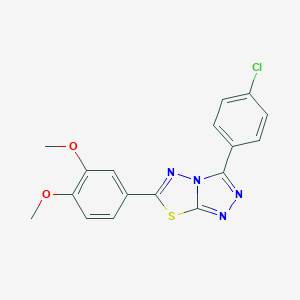 molecular formula C17H13ClN4O2S B482205 3-(4-Chlorophenyl)-6-(3,4-dimethoxyphenyl)[1,2,4]triazolo[3,4-b][1,3,4]thiadiazole CAS No. 587873-67-4