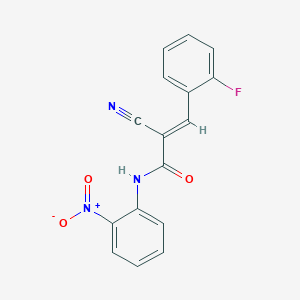 molecular formula C16H10FN3O3 B4822051 2-cyano-3-(2-fluorophenyl)-N-(2-nitrophenyl)acrylamide 