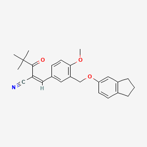 3-{3-[(2,3-dihydro-1H-inden-5-yloxy)methyl]-4-methoxyphenyl}-2-(2,2-dimethylpropanoyl)acrylonitrile