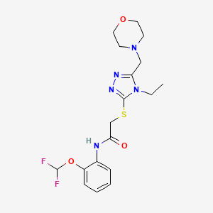 N-[2-(difluoromethoxy)phenyl]-2-{[4-ethyl-5-(4-morpholinylmethyl)-4H-1,2,4-triazol-3-yl]thio}acetamide