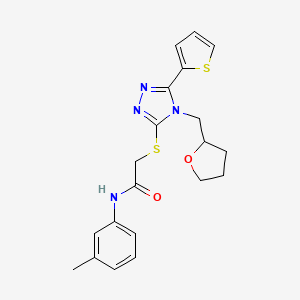 molecular formula C20H22N4O2S2 B4822077 N-(3-methylphenyl)-2-{[4-(tetrahydro-2-furanylmethyl)-5-(2-thienyl)-4H-1,2,4-triazol-3-yl]thio}acetamide 