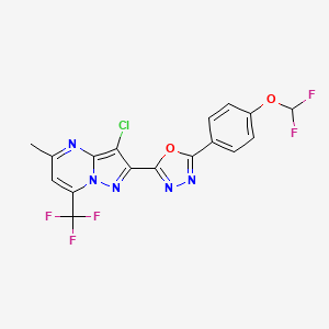 3-chloro-2-{5-[4-(difluoromethoxy)phenyl]-1,3,4-oxadiazol-2-yl}-5-methyl-7-(trifluoromethyl)pyrazolo[1,5-a]pyrimidine