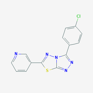 molecular formula C14H8ClN5S B482209 3-(4-Chlorophenyl)-6-(3-pyridinyl)[1,2,4]triazolo[3,4-b][1,3,4]thiadiazole CAS No. 151297-76-6