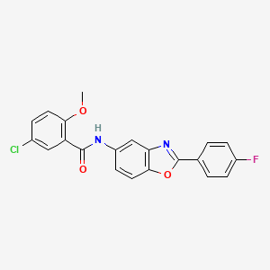 molecular formula C21H14ClFN2O3 B4822108 5-chloro-N-[2-(4-fluorophenyl)-1,3-benzoxazol-5-yl]-2-methoxybenzamide 