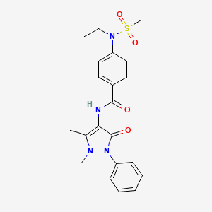 molecular formula C21H24N4O4S B4822120 N-(1,5-dimethyl-3-oxo-2-phenyl-2,3-dihydro-1H-pyrazol-4-yl)-4-[ethyl(methylsulfonyl)amino]benzamide 