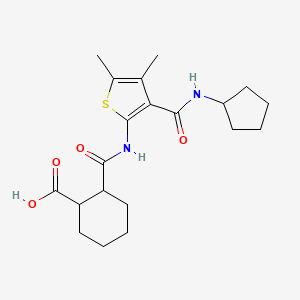 2-[({3-[(cyclopentylamino)carbonyl]-4,5-dimethyl-2-thienyl}amino)carbonyl]cyclohexanecarboxylic acid