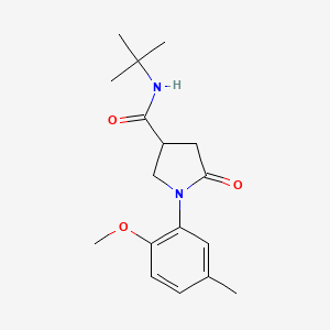 N-(tert-butyl)-1-(2-methoxy-5-methylphenyl)-5-oxo-3-pyrrolidinecarboxamide