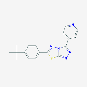 molecular formula C18H17N5S B482215 6-(4-Tert-butylphenyl)-3-(4-pyridinyl)[1,2,4]triazolo[3,4-b][1,3,4]thiadiazole CAS No. 791805-74-8