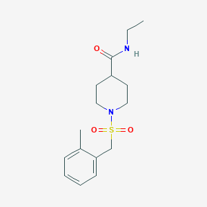 molecular formula C16H24N2O3S B4822166 N-ethyl-1-[(2-methylbenzyl)sulfonyl]-4-piperidinecarboxamide 