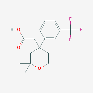 {2,2-dimethyl-4-[3-(trifluoromethyl)phenyl]tetrahydro-2H-pyran-4-yl}acetic acid