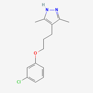 molecular formula C14H17ClN2O B4822197 4-[3-(3-chlorophenoxy)propyl]-3,5-dimethyl-1H-pyrazole 