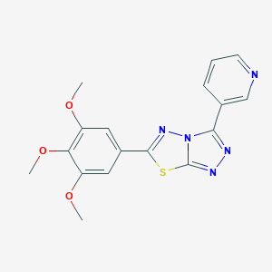 molecular formula C17H15N5O3S B482222 3-(3-Pyridinyl)-6-(3,4,5-trimethoxyphenyl)[1,2,4]triazolo[3,4-b][1,3,4]thiadiazole CAS No. 586986-68-7