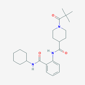 N-{2-[(cyclohexylamino)carbonyl]phenyl}-1-(2,2-dimethylpropanoyl)-4-piperidinecarboxamide