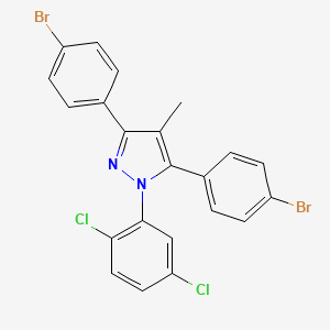 molecular formula C22H14Br2Cl2N2 B4822238 3,5-bis(4-bromophenyl)-1-(2,5-dichlorophenyl)-4-methyl-1H-pyrazole 