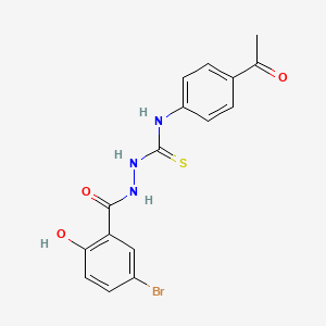 molecular formula C16H14BrN3O3S B4822251 N-(4-acetylphenyl)-2-(5-bromo-2-hydroxybenzoyl)hydrazinecarbothioamide 