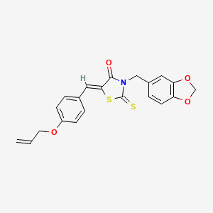 molecular formula C21H17NO4S2 B4822260 5-[4-(allyloxy)benzylidene]-3-(1,3-benzodioxol-5-ylmethyl)-2-thioxo-1,3-thiazolidin-4-one 