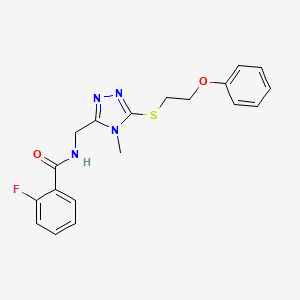 2-fluoro-N-({4-methyl-5-[(2-phenoxyethyl)thio]-4H-1,2,4-triazol-3-yl}methyl)benzamide