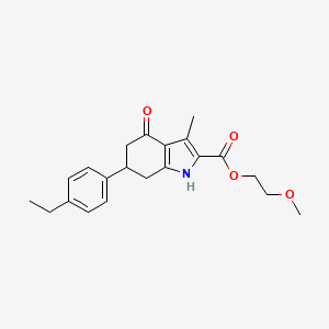 molecular formula C21H25NO4 B4822306 2-methoxyethyl 6-(4-ethylphenyl)-3-methyl-4-oxo-4,5,6,7-tetrahydro-1H-indole-2-carboxylate 