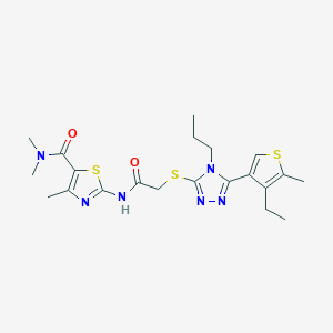 2-[({[5-(4-ethyl-5-methyl-3-thienyl)-4-propyl-4H-1,2,4-triazol-3-yl]thio}acetyl)amino]-N,N,4-trimethyl-1,3-thiazole-5-carboxamide