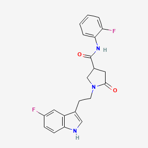 1-[2-(5-fluoro-1H-indol-3-yl)ethyl]-N-(2-fluorophenyl)-5-oxo-3-pyrrolidinecarboxamide