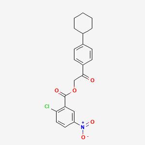 molecular formula C21H20ClNO5 B4822388 2-(4-cyclohexylphenyl)-2-oxoethyl 2-chloro-5-nitrobenzoate 