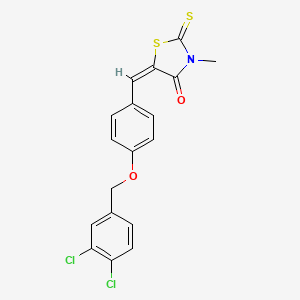 molecular formula C18H13Cl2NO2S2 B4822392 5-{4-[(3,4-dichlorobenzyl)oxy]benzylidene}-3-methyl-2-thioxo-1,3-thiazolidin-4-one 