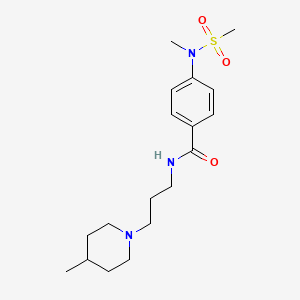 molecular formula C18H29N3O3S B4822409 4-[methyl(methylsulfonyl)amino]-N-[3-(4-methyl-1-piperidinyl)propyl]benzamide 