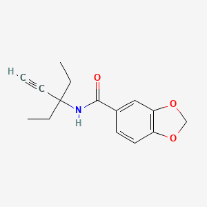 N-(1,1-diethyl-2-propyn-1-yl)-1,3-benzodioxole-5-carboxamide