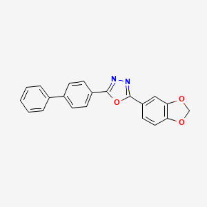 2-(1,3-benzodioxol-5-yl)-5-(4-biphenylyl)-1,3,4-oxadiazole