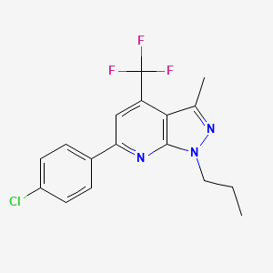 molecular formula C17H15ClF3N3 B4822556 6-(4-chlorophenyl)-3-methyl-1-propyl-4-(trifluoromethyl)-1H-pyrazolo[3,4-b]pyridine 