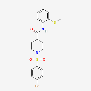 molecular formula C19H21BrN2O3S2 B4822580 1-[(4-bromophenyl)sulfonyl]-N-[2-(methylthio)phenyl]-4-piperidinecarboxamide 