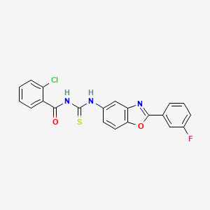 2-chloro-N-({[2-(3-fluorophenyl)-1,3-benzoxazol-5-yl]amino}carbonothioyl)benzamide