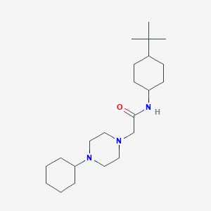 molecular formula C22H41N3O B4822645 N-(4-tert-butylcyclohexyl)-2-(4-cyclohexyl-1-piperazinyl)acetamide 