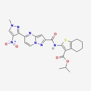 isopropyl 2-({[5-(1-methyl-4-nitro-1H-pyrazol-3-yl)pyrazolo[1,5-a]pyrimidin-2-yl]carbonyl}amino)-4,5,6,7-tetrahydro-1-benzothiophene-3-carboxylate