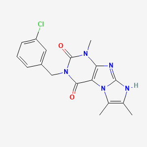 molecular formula C17H16ClN5O2 B4822677 3-(3-chlorobenzyl)-1,6,7-trimethyl-1H-imidazo[2,1-f]purine-2,4(3H,8H)-dione 