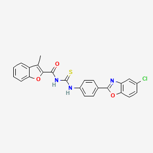 molecular formula C24H16ClN3O3S B4822697 N-({[4-(5-chloro-1,3-benzoxazol-2-yl)phenyl]amino}carbonothioyl)-3-methyl-1-benzofuran-2-carboxamide 