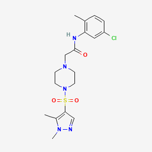 molecular formula C18H24ClN5O3S B4822720 N-(5-chloro-2-methylphenyl)-2-{4-[(1,5-dimethyl-1H-pyrazol-4-yl)sulfonyl]-1-piperazinyl}acetamide 