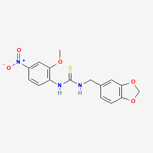 molecular formula C16H15N3O5S B4822739 N-(1,3-benzodioxol-5-ylmethyl)-N'-(2-methoxy-4-nitrophenyl)thiourea 