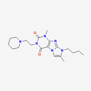 8-butyl-1,7-dimethyl-3-[2-(1-piperidinyl)ethyl]-1H-imidazo[2,1-f]purine-2,4(3H,8H)-dione