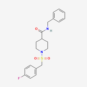 molecular formula C20H23FN2O3S B4822765 N-benzyl-1-[(4-fluorobenzyl)sulfonyl]-4-piperidinecarboxamide 