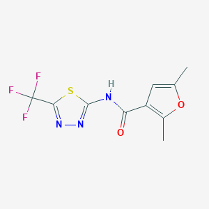 molecular formula C10H8F3N3O2S B4822778 2,5-dimethyl-N-[5-(trifluoromethyl)-1,3,4-thiadiazol-2-yl]-3-furamide 