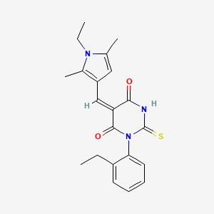 5-[(1-ethyl-2,5-dimethyl-1H-pyrrol-3-yl)methylene]-1-(2-ethylphenyl)-2-thioxodihydro-4,6(1H,5H)-pyrimidinedione