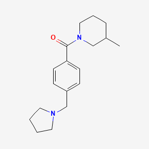 molecular formula C18H26N2O B4822804 3-methyl-1-[4-(1-pyrrolidinylmethyl)benzoyl]piperidine 