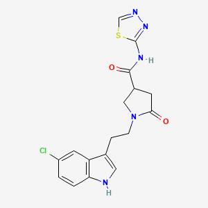 molecular formula C17H16ClN5O2S B4822834 1-[2-(5-chloro-1H-indol-3-yl)ethyl]-5-oxo-N-(1,3,4-thiadiazol-2-yl)pyrrolidine-3-carboxamide 