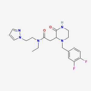 2-[1-(3,4-difluorobenzyl)-3-oxo-2-piperazinyl]-N-ethyl-N-[2-(1H-pyrazol-1-yl)ethyl]acetamide