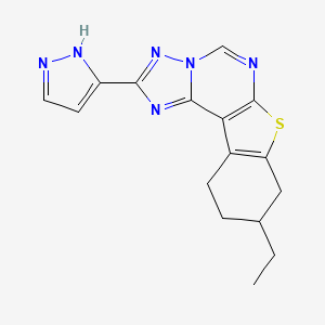 9-ethyl-2-(1H-pyrazol-3-yl)-8,9,10,11-tetrahydro[1]benzothieno[3,2-e][1,2,4]triazolo[1,5-c]pyrimidine