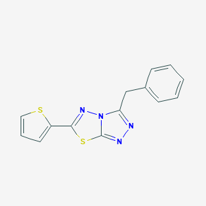 molecular formula C14H10N4S2 B482289 3-Benzyl-6-(2-thienyl)[1,2,4]triazolo[3,4-b][1,3,4]thiadiazole CAS No. 537016-76-5